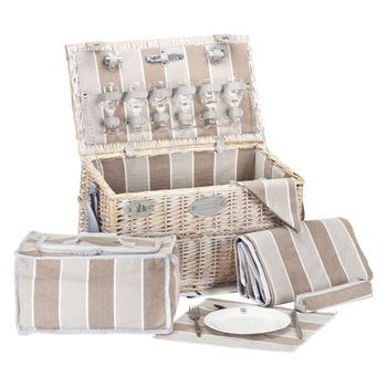 Cesta picnic de mimbre chinon para 6 personas