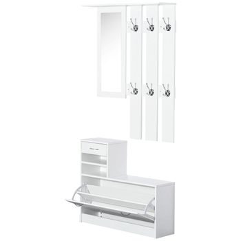 Estante para zapatos 90x10x91 cm blanco