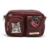 nicole lee bandolera bolso cruzado con multiples parches rojo para mujer