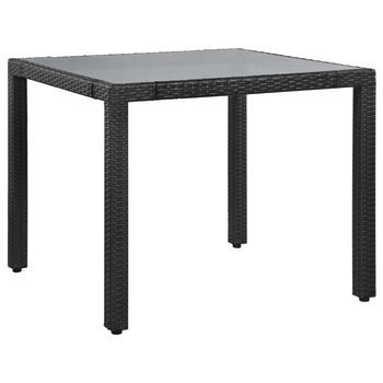 Juego De Comedor De Jardín 5 Piezas De Ratán Sintético Negro
