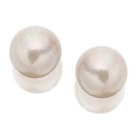 9ct gold cultured pearl stud earrings - 5-55mm - g0477