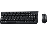 pack teclado  raton - isy ide-2000-es con cable usb qwerty espanol negro