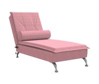 vidaxl sofa divan de masaje con cojin de terciopelo rosa