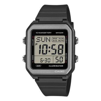 RELOJ unisex digital Casio W-221H-1AJF JDM 38.4mm Hora Mundial batería 10 años 50m WR JDM