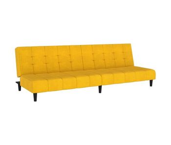 Vidaxl sofá cama de 2 plazas terciopelo amarillo