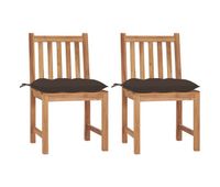 sillas de jardin 2 unidades madera maciza de teca con cojines