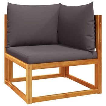 Sofá De Jardín | Sofá De Exterio De Esquina Con Cojines Madera Maciza De Acacia