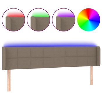 Cabecero，cabecero Cama，panel De Cabecera Con Led De Tela Gris Taupe 203x16x78/88 Cm