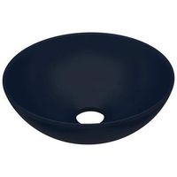 lavabo de bano moderno  lavabo de cuarto de bano redondo de ceramica azul oscuro