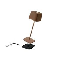 lampara de mesa led zafferano ofelia pro corten recargable y regulable - 2200-2700-3000k - 9 horas de potencia maxima