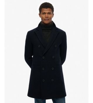 Superdry para hombre. M5012383A Abrigo Merchant Town marino (M), Casual, Clásico, Poliéster