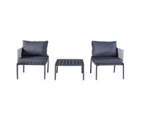 set de muebles de jardin accettura 3 piezas aluminio - gris casapro
