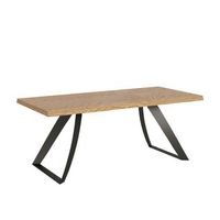 mesa extensible 90x200250 cm tabira roble descortezado patas antracita