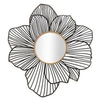 espejo de pared en metal negro y dorado cm 79x6x865