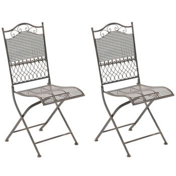 Set De 2 Sillas De Jardin Kiran Metal Bronce 50x41x91 Cm Clp