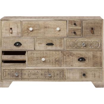 Cómoda madera 14 cajones 115.5 x 35cm