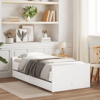 Estructura De Cama Vita Con 2 Cajones Blanco 100x200 Cm