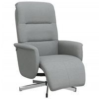 sillon reclinable con reposapies tela gris claro cfw825495