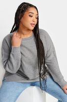 yours jersey de punto gris con hombros caidos mujer curvy y tallas grandes yours