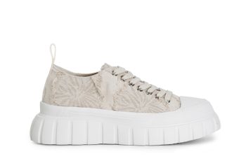 zapatillas deportivas de tejido deshilachado beige
