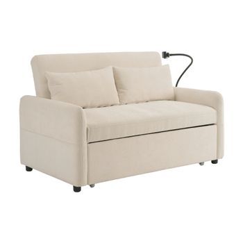 Sofá Convertible - Sofá Cama De 2 Plazas - Ubs - 129x163x81cm - Beige