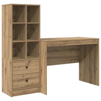 Escritorio Roble Artisan 145.5 X 50 X 127 Cm 2 Uds. Vidaxl