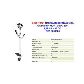 Desbrozadora De Gasolina Omega Montmelo 3301 48 Hp 33 Cc 8050300