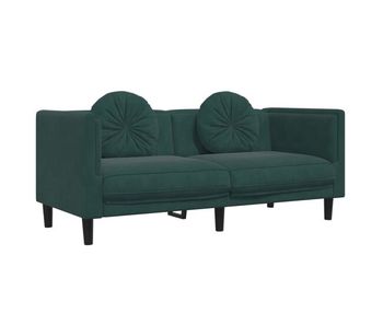 Vidaxl sofá con cojines 2 plazas terciopelo verde oscuro