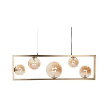 Lámpara De Techo De Metal Latón 133 Cm 5 Luces Industrial Comedor Geehi