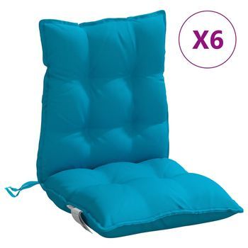 Cojines Para Silla Respaldo Bajo 6 Uds Tela Oxford Azul Claro Vidaxl
