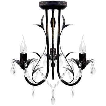 Lámpara De Araña, Candelabro Negro Estilo Art Nouveau, 3 X E14 Vidaxl