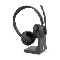 auriculares hama bt-800 inalambricos bluetooth para oficina y call center con microfono ajustable y base de carga color negro