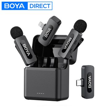 Micrófono de solapa inalámbrico BOYA BY-V3 para iPhone 15/16, Samsung DJI Pocket 3, cámara de teléfono inteligente Android tipo C, grabación de videos de YouTube, transmisión en vivo, vlogs,