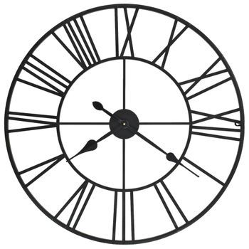 Reloj De Pared Vintage Movimiento Cuarzo Metal 80 Cm Xxl Vidaxl