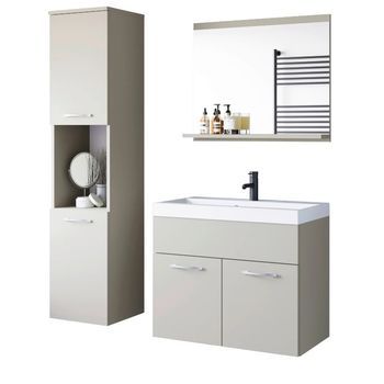 Conjunto De Muebles De Baño Montreal, Juego De Muebles De Baño, Muebles De Baño Pequeños, Lavabo Incluido, Color Beige Cachemir
