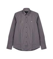 harmont  blaine para hombre crr001013937m camicia in micro c l marron algodon clasico manga larga