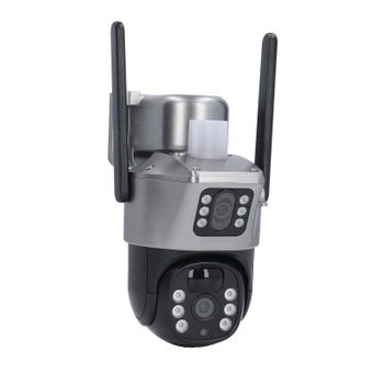 Klack Cámara de Seguridad Solar WiFi para el Hogar con Doble Lente, Impermeable IP66