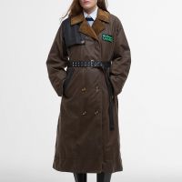 barbour x ganni waxed-cotton trench coat - uk 12