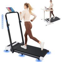 cinta de correr para uso en casa plegable con pantalla led y mando a distancia apoyabrazos ajustables en altura gtplayer - blanco