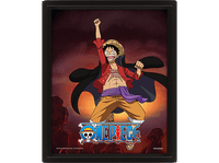 poster 3d - sherwood one piece luffy into 5th gear enmarcado licencia oficial