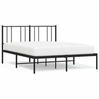 estructura cama sin colchon con cabecero metal negro 150x200 cm vidaxl