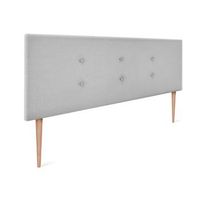 cabecero de tela aqualine con 2 hileras de botones 150x105cm con patas camas 150 - gris perla