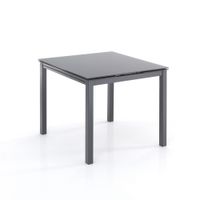 mesa extensible de cristal templado gris cm al75 x l90 x p90