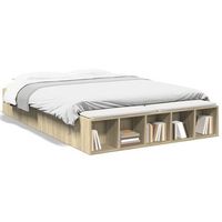cama matrimonial  cama para adultos  estructura de cama madera de ingenieria roble sonoma 160x200 cm