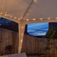 solar 3m x 3m gazebo lights 140 warm white leds