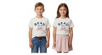 camiseta blanca de manga corta rubb r beau para ninos