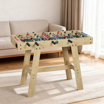 Futbolín Plegable Sportnow De Mdf Acero, 114x78x88 Cm, Natural