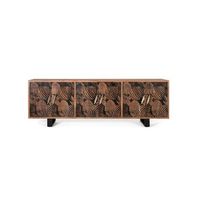 aparador con 6 puertas de madera de acacia natural marron