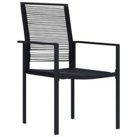 pack 2 uds sillas de jardin  silla de exterior  sillon ratan de pvc negro