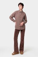 camisa oxford con strass en los hombros dark brown l